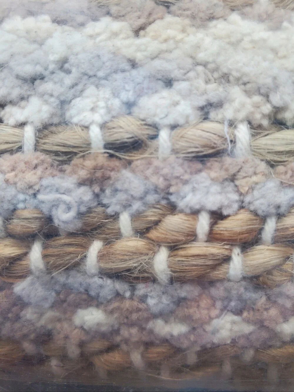 Couristan Nature's Elements Rug 2x3 Chunky Braided Wool Jute Natural Accent
